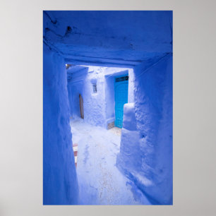 Blauwe stad steeg poster