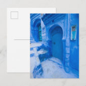 Blauwe stadsdeur briefkaart (Voorkant / Achterkant)