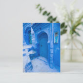 Blauwe stadsdeur briefkaart (Staand voorkant)