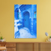 Blauwe stadsdeur canvas afdruk (Insitu (Woonkamer))