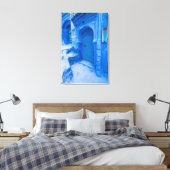 Blauwe stadsdeur canvas afdruk (Insitu (Slaapkamer))