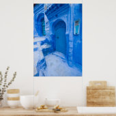 Blauwe stadsdeur poster (Keuken)