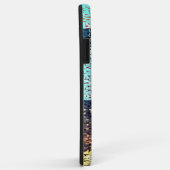 Blauwe stadsgebouwen in mozaïekstijl met reliëf Case-Mate iPhone case (Achterkant/rechts)