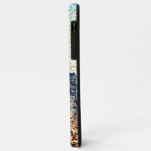 Blauwe stadsgebouwen in mozaïekstijl met reliëf Case-Mate iPhone case (Achterkant/links)