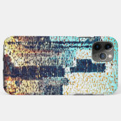 Blauwe stadsgebouwen in mozaïekstijl met reliëf Case-Mate iPhone case (Achterkant (horizontaal))