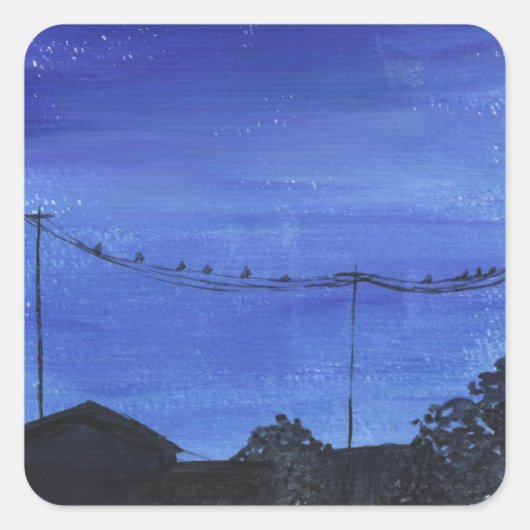 Blauwe Stadsgezicht Stickers (Voorkant)