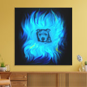 Blauwe Staffy Puppy Canvas Afdruk (Insitu (Woonkamer))
