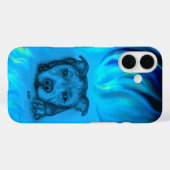 Blauwe Staffy Puppy Case-Mate iPhone Case (Achterkant (horizontaal))