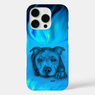 Blauwe Staffy Puppy iPhone 16 Pro Hoesje