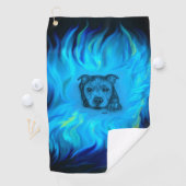 Blauwe Staffy Puppy Golfhanddoek (Insitu)