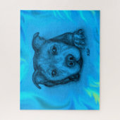 Blauwe Staffy Puppy Legpuzzel (Verticaal)
