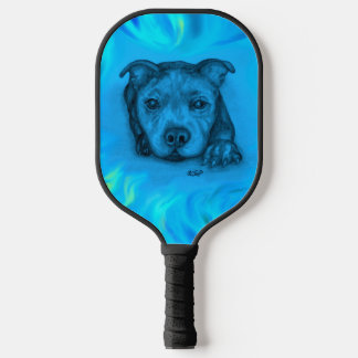 Blauwe Staffy Puppy Pickleball Paddle