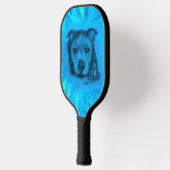 Blauwe Staffy Puppy Pickleball Paddle (Links)