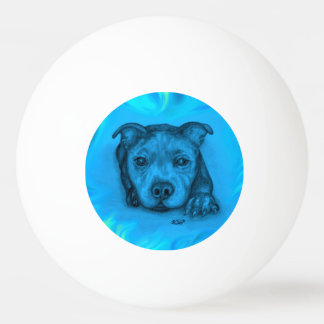 Blauwe Staffy Puppy Pingpongbal