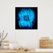 Blauwe Staffy Puppy Poster (Keuken)