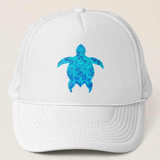 Blauwe StammenSchildpad Honu Trucker Pet (Voorkant)