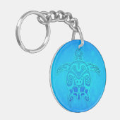 Blauwe StammenSchildpad Sleutelhanger (Voorkant Links)