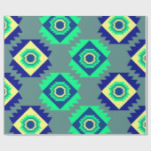 Blauwe stamvormen cadeaupapier (Vlak)