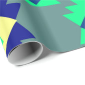 Blauwe stamvormen cadeaupapier (Rol Hoek)