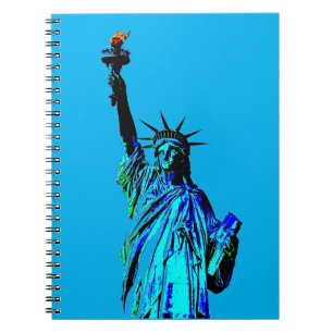 Blauwe standbeeld van Lady Liberty Notitieboek