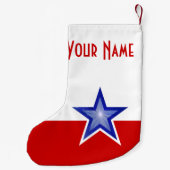 Blauwe Star Red-naam met twee zijden Kleine Kerstsok (Achterkant)