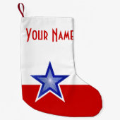 Blauwe Star Red-naam met twee zijden Kleine Kerstsok (Voorkant)