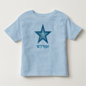 Blauwe Star 'STAR!' peuter t-shirt blauw (Voorkant)