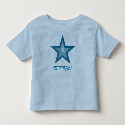 Blauwe Star 'STAR!' peuter t-shirt blauw (Voorkant)