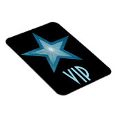 Blauwe Star 'VIP' flexibele magneet zwart (Rechterzijde)