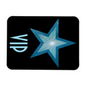Blauwe Star 'VIP' flexibele magneet zwart (Horizontaal)