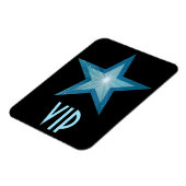 Blauwe Star 'VIP' flexibele magneet zwart (Linkerzijde)