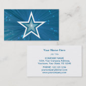 Blauwe Star-visitekaartjes sjabloon wit terug Visitekaartje (Voorkant / Achterkant)