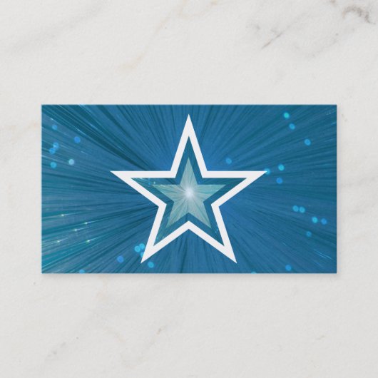 Blauwe Star-visitekaartjes sjabloon wit terug Visitekaartje (Voorkant)