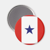 Blauwe Star Vlag ronde magneet (Voorkant / Achterkant)