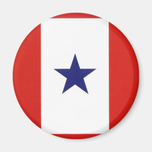 Blauwe Star Vlag ronde magneet
