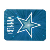 Blauwe Star 'Winner' flexibele magneet! Magneet (Horizontaal)