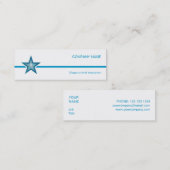 Blauwe Star witte visitekaartje witte rok (Voorkant / Achterkant)