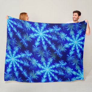 Blauwe Starburst Mandelbrot Psychedelische Fractal Fleece Deken