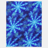Blauwe Starburst Mandelbrot Psychedelische Fractal Fleece Deken (Voorkant)