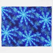Blauwe Starburst Mandelbrot Psychedelische Fractal Fleece Deken (Voorkant (Horizontaal))