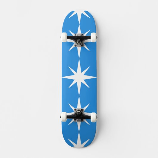 Blauwe starburst Skateboard (Voorkant)