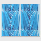 Blauwe Starburst Sparkle met stralende lichtstrale Cadeaupapier (Vlak)