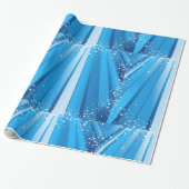 Blauwe Starburst Sparkle met stralende lichtstrale Cadeaupapier (Uitgerold)