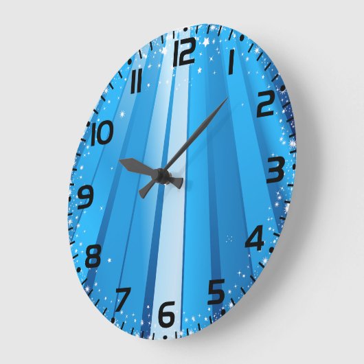 Blauwe Starburst Sparkle met stralende lichtstrale Grote Klok (Hoek)