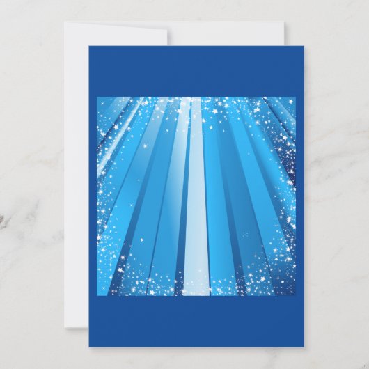Blauwe Starburst Sparkle met stralende lichtstrale Kaart (Voorkant)