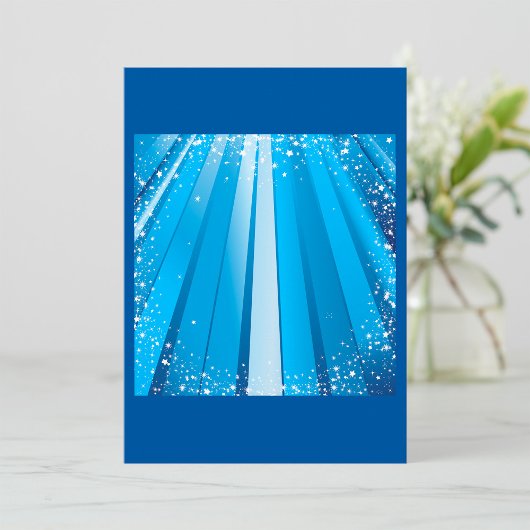 Blauwe Starburst Sparkle met stralende lichtstrale Kaart