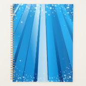Blauwe Starburst Sparkle met stralende lichtstrale Planner (Voorkant)