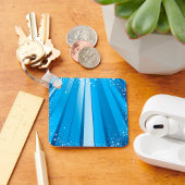 Blauwe Starburst Sparkle met stralende lichtstrale Sleutelhanger