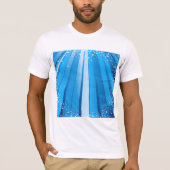 Blauwe Starburst Sparkle met stralende lichtstrale T-shirt (Voorkant)