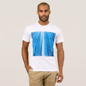 Blauwe Starburst Sparkle met stralende lichtstrale T-shirt (Voorkant volledig)